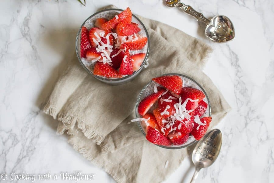 Quick, easy and healthy breakfast idea, this overnight strawberry coconut chia pudding is the best way to start your day | Cooking with a Wallflower