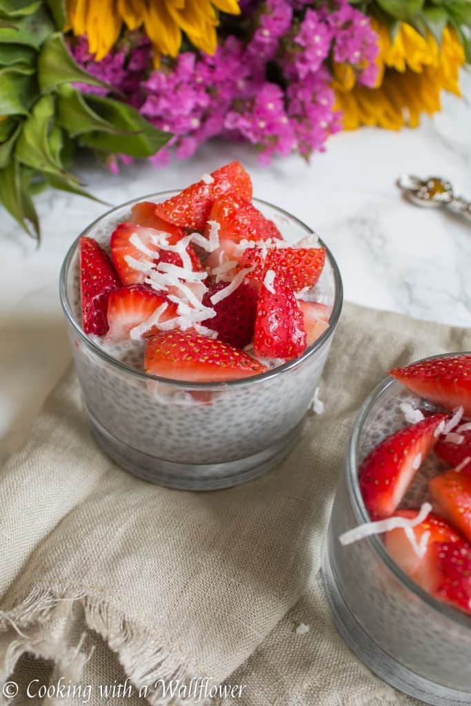 Quick, easy and healthy breakfast idea, this overnight strawberry coconut chia pudding is the best way to start your day | Cooking with a Wallflower