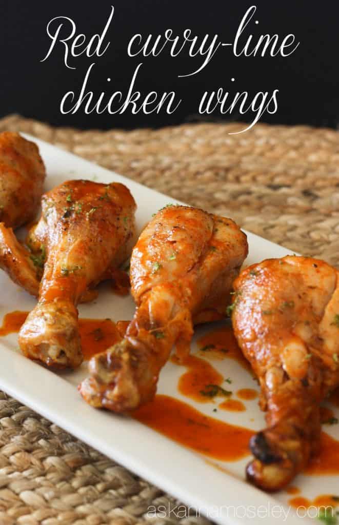 Easy to make, Red Curry-Lime Chicken Wings, are a delicious twist on chicken wings. They are sweet, salty with a little kick, they are a crowd pleaser | Ask Anna