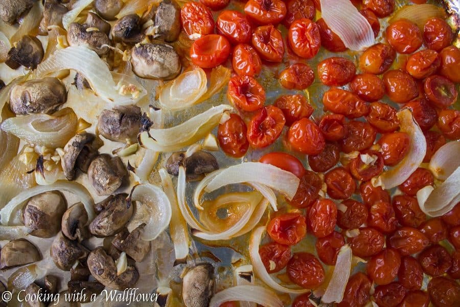 Roasted Mushroom Tomato Pasta with Fresh Herbs - Cooking with a Wallflower