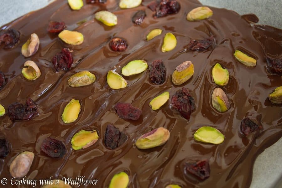 Cranberry Pistachio Chocolate Bark - Cooking with a Wallflower