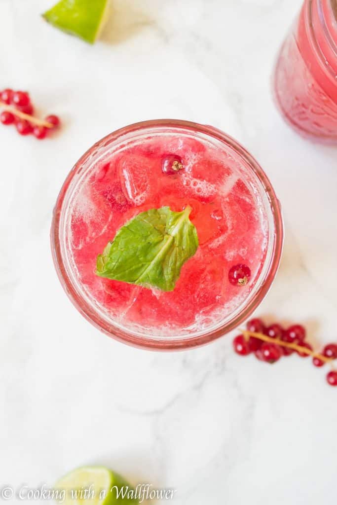 An easy to make soda filled with red currants and fresh lime juice. This red currant lime soda is refreshing and the perfect beverage for spring and summer. | Cooking with a Wallflower