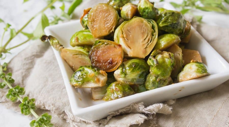 Roasted Honey Sesame Brussels Sprouts