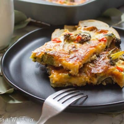 Roasted Vegetable, Bacon, and Egg Breakfast Casserole