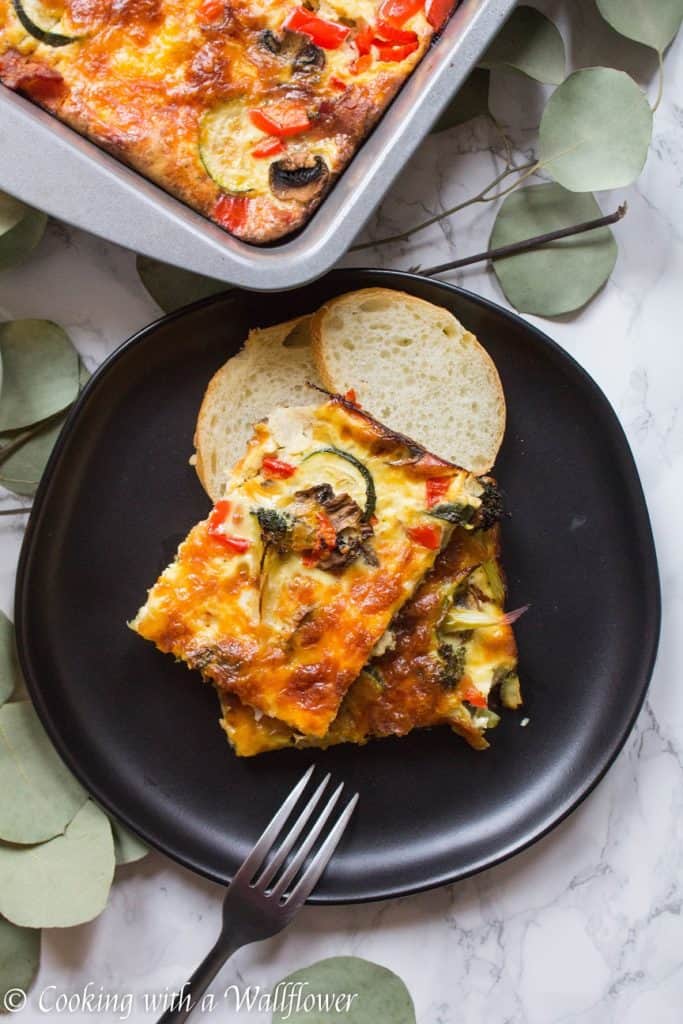 Roasted Vegetable, Bacon, and Egg Breakfast Casserole