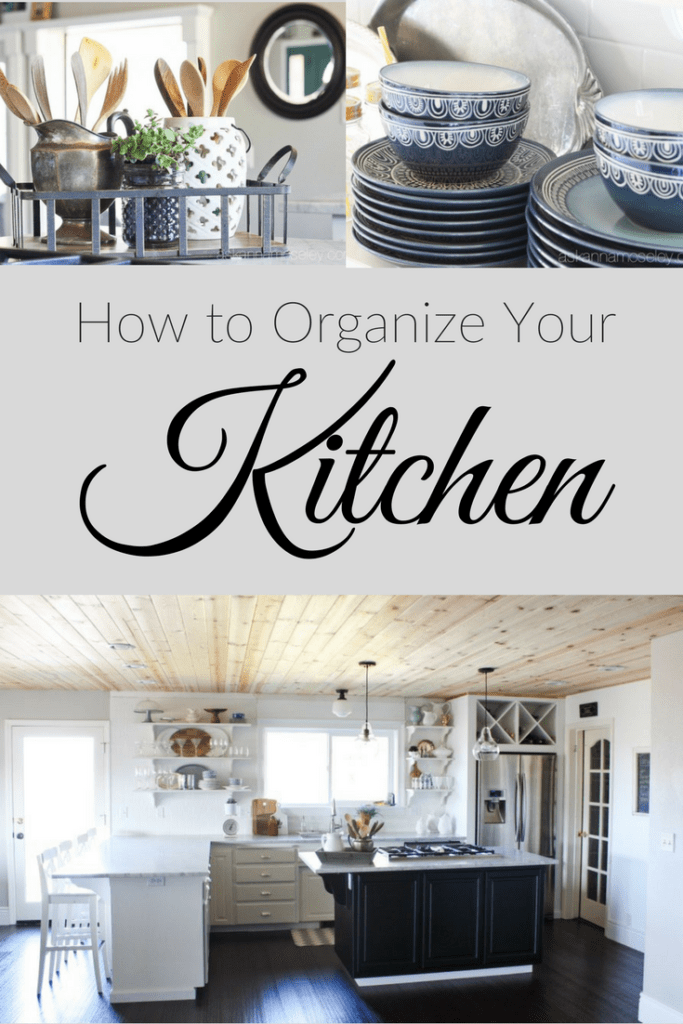 Overwhelmed by how much there is to organize in your house? Start one room at a time! In this post I'm sharing 10 cheap and easy kitchen organization tips, from tupperware lids and kids snacks to pans and cleaning products. | Ask Anna