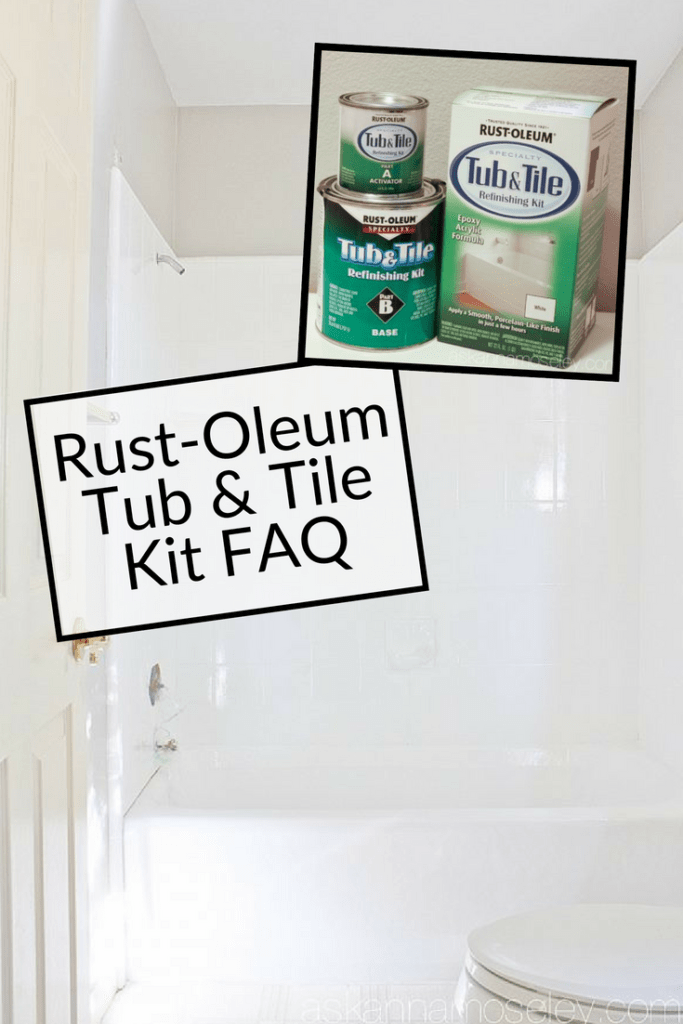 A few years ago I refinished my bathtub with Rust-Oleum Tub and Tile Transformation and received a ton of questions. Now I've answered them all for you on this handy FAQ post! | Ask Anna