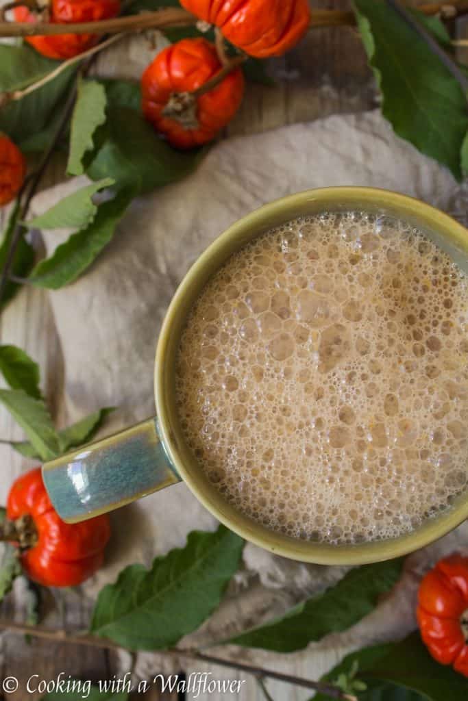 Strongly brewed coffee with some added pumpkin goodness, makes this pumpkin spice latte the perfect Fall pick me up. | Cooking with a Wallflower