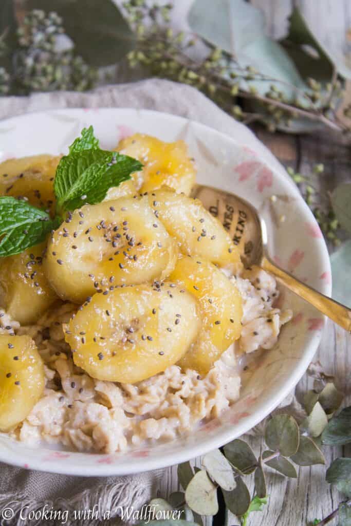 Caramelized Banana Almond Oatmeal