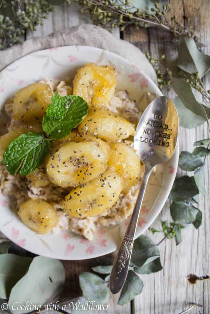 Caramelized Banana Almond Oatmeal