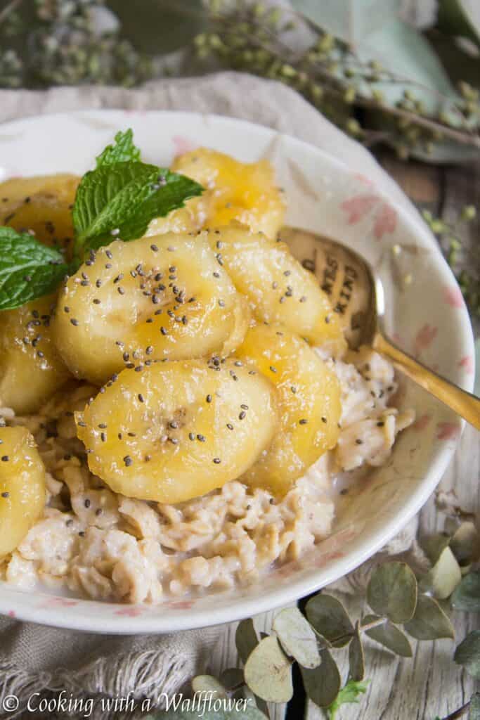 Caramelized Banana Almond Oatmeal