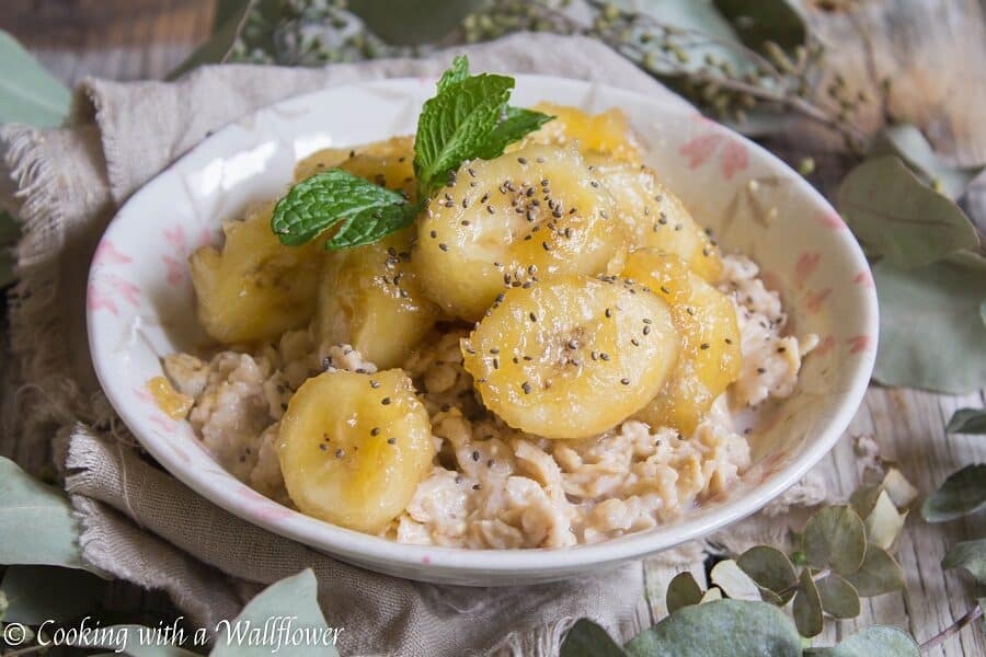 Caramelized Banana Almond Oatmeal