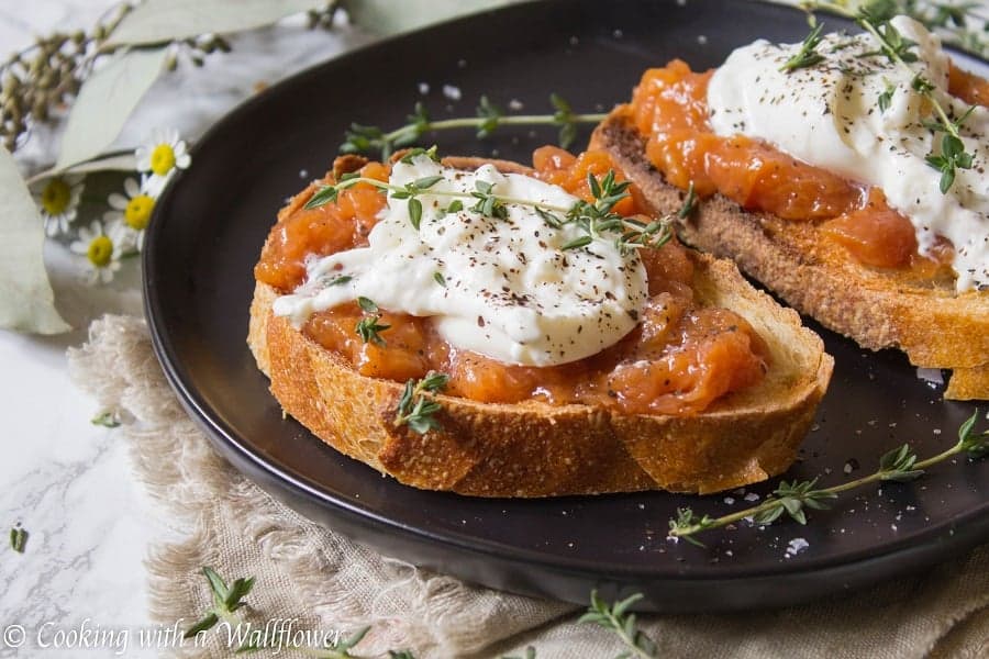 Peach Jam Burrata Toast