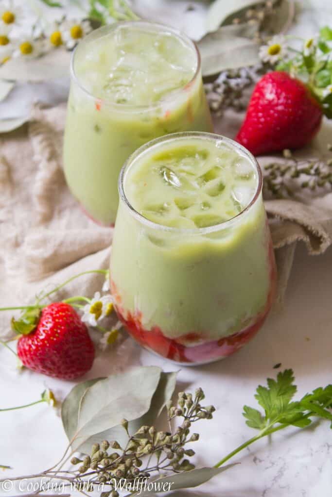 Iced Strawberry Matcha Latte