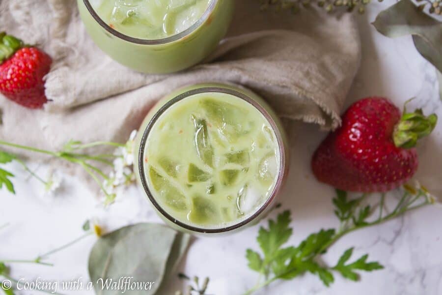 Iced Strawberry Matcha Latte 