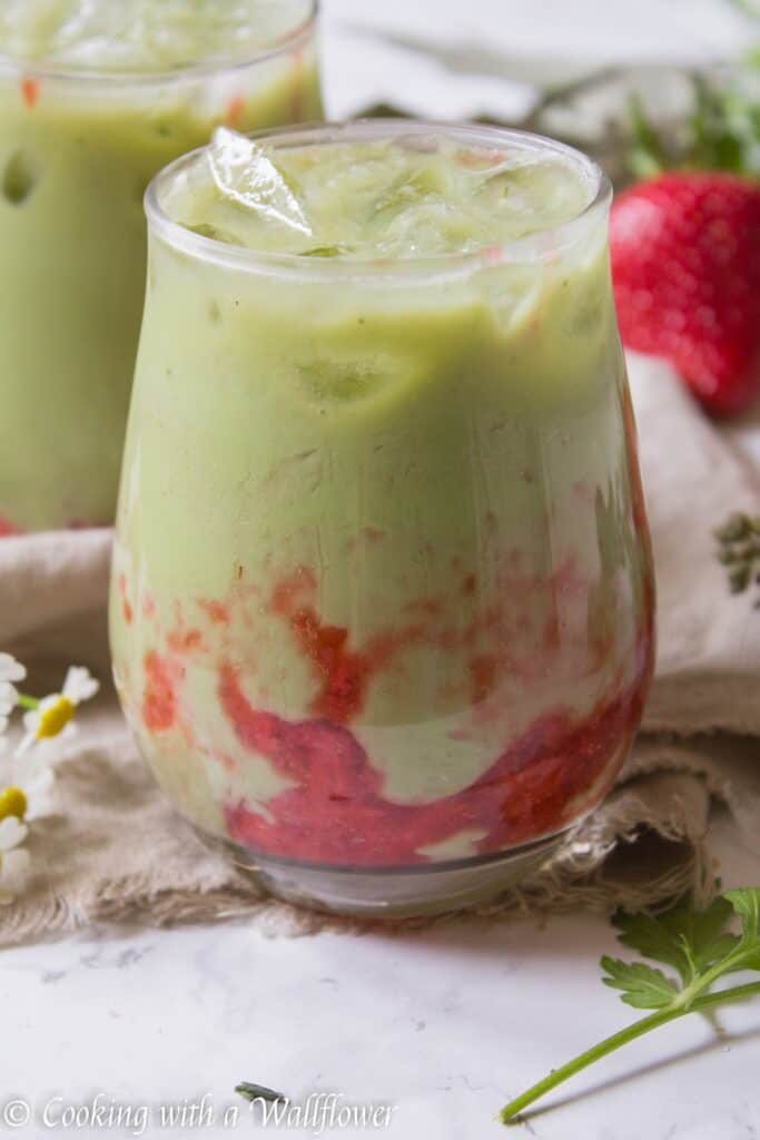 Iced Strawberry Matcha Latte 