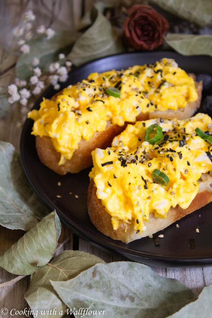 Furikake Soft Scrambled Egg Toast | Ask Anna