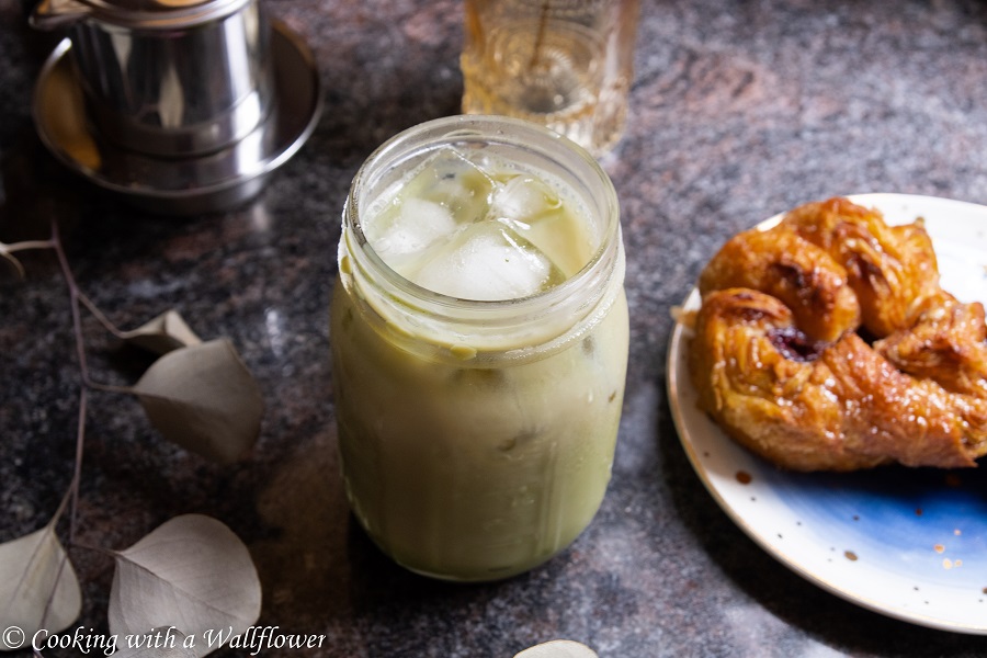 Vietnamese Style Iced Matcha Coffee