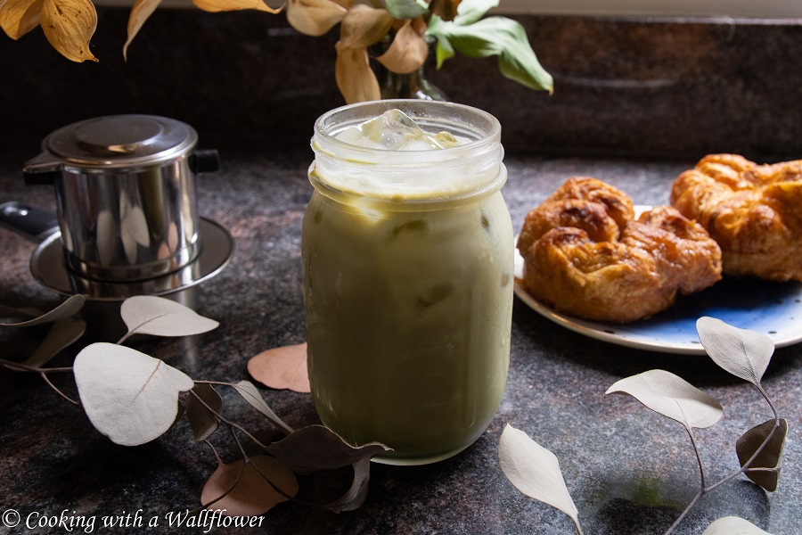 Vietnamese Style Iced Matcha Coffee