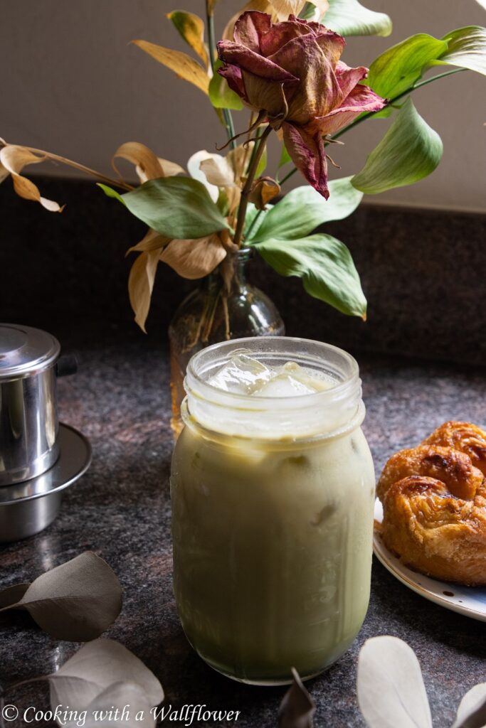 Vietnamese Style Iced Matcha Coffee