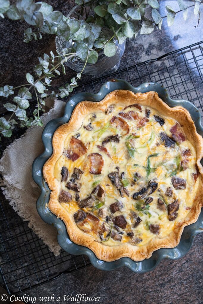 Bacon Mushroom Leek Quiche