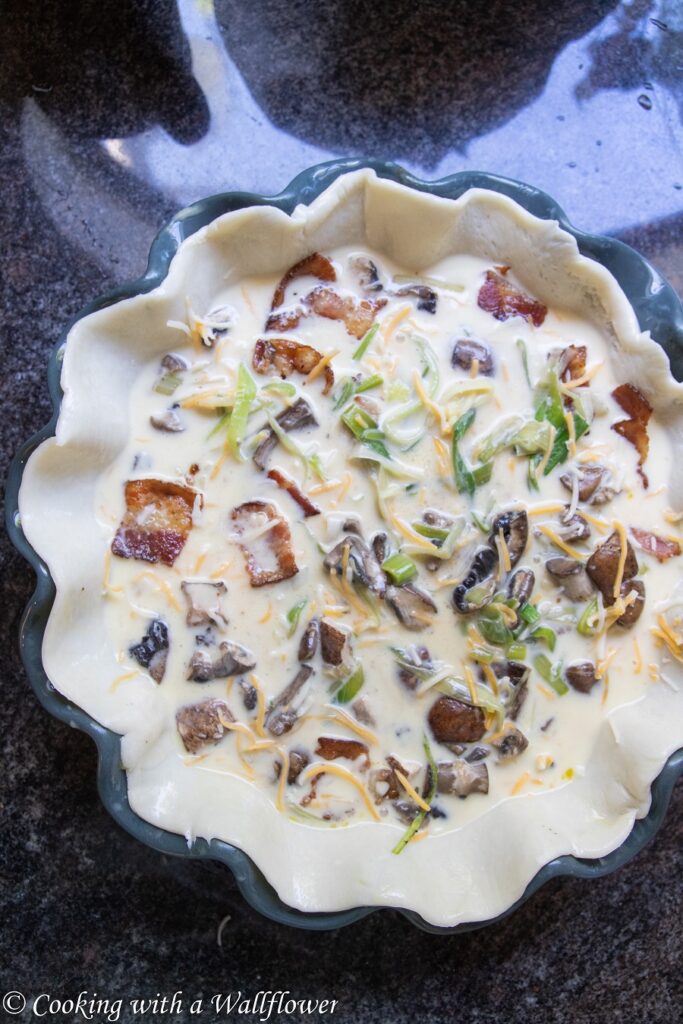 Bacon Mushroom Leek Quiche