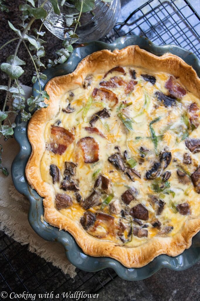 Bacon Mushroom Leek Quiche