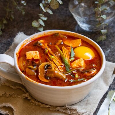 Korean Style Spicy Mushroom Soup