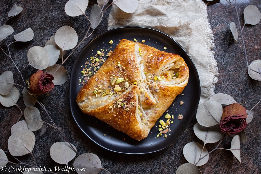 Salted Honey Pistachio Brie Puff Pastry