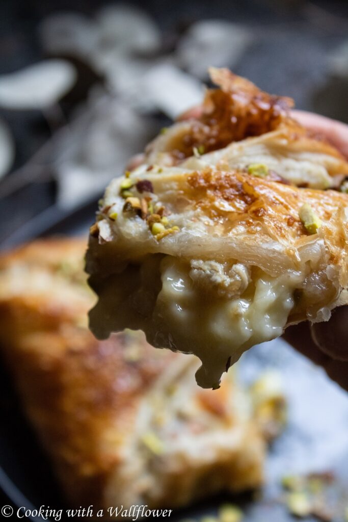 Salted Honey Pistachio Brie Puff Pastry