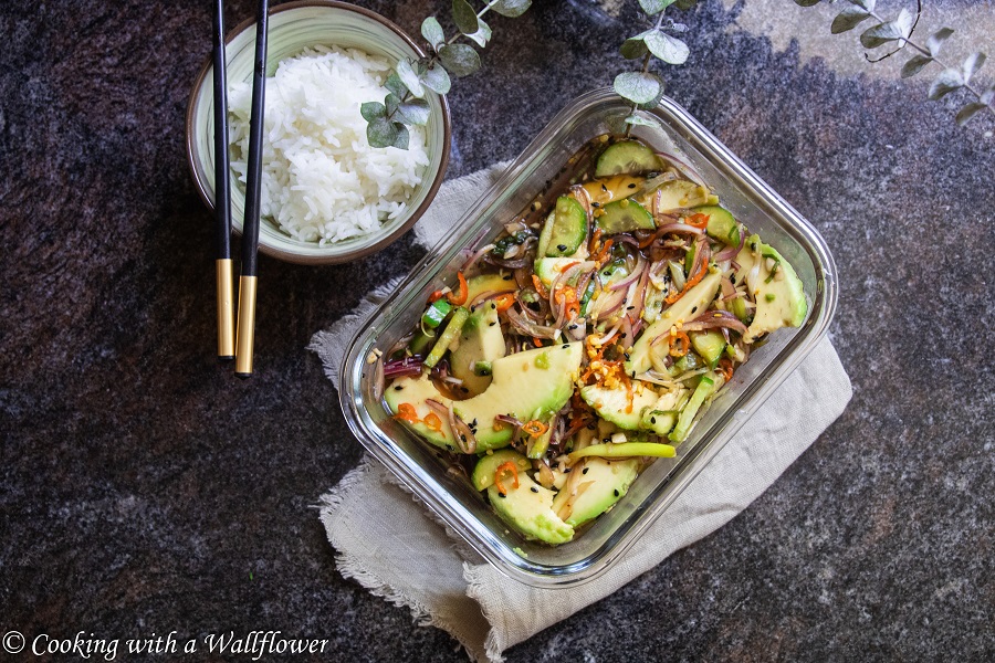 Honey Garlic Soy Avocado Cucumber Salad