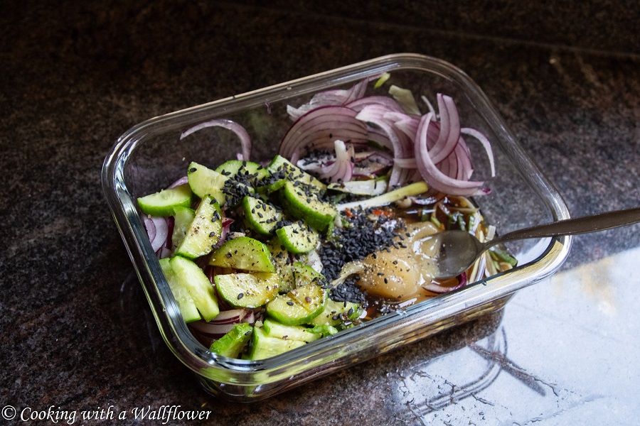 Honey Garlic Soy Avocado Cucumber Salad