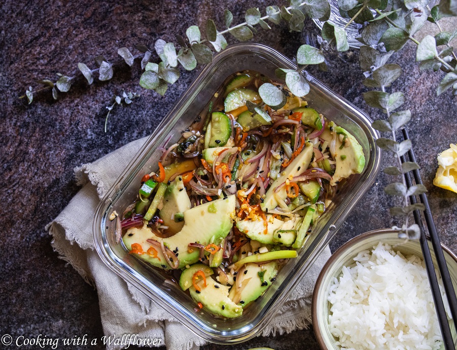 Honey Garlic Soy Avocado Cucumber Salad